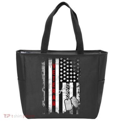 Veteran American Flag Tote Bag