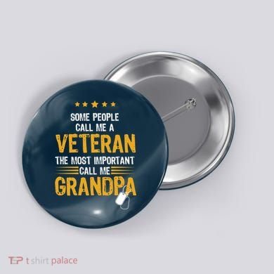 Veteran Grandpa Button