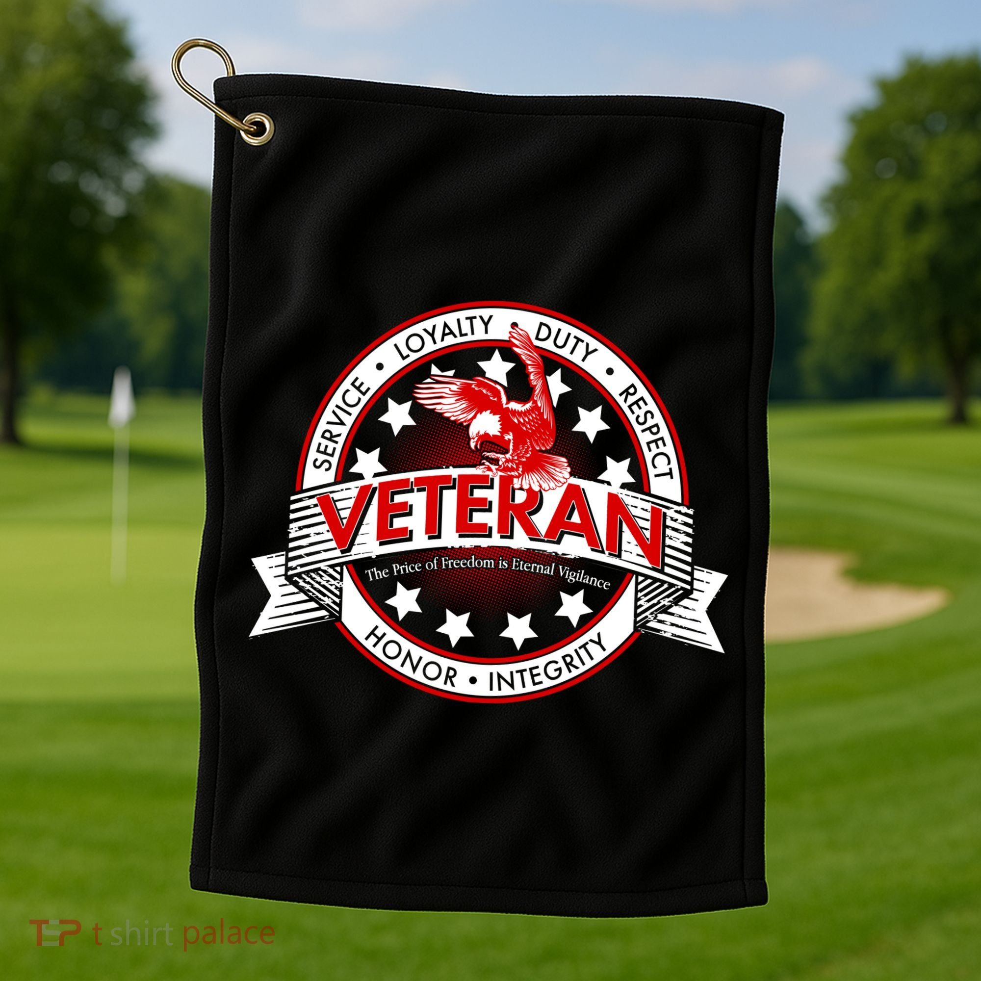Veteran Price Of Freedom Emblem Golf Towel