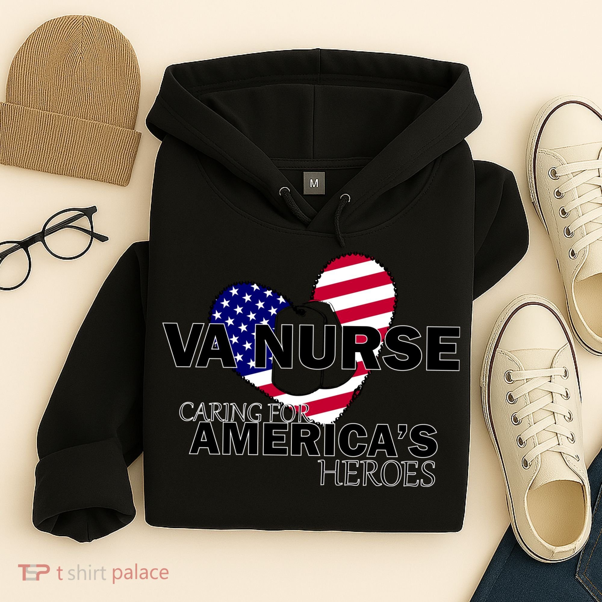 Veteran VA Nurse Caring For America's Heroes Hoodie