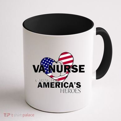 Veteran VA Nurse Caring For America's Heroes Coffee Mug back