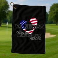 Veteran VA Nurse Caring For America's Heroes Golf Towel thumb 1