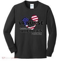 Veteran VA Nurse Caring For America's Heroes Kids Long Sleeve Shirt thumb 0