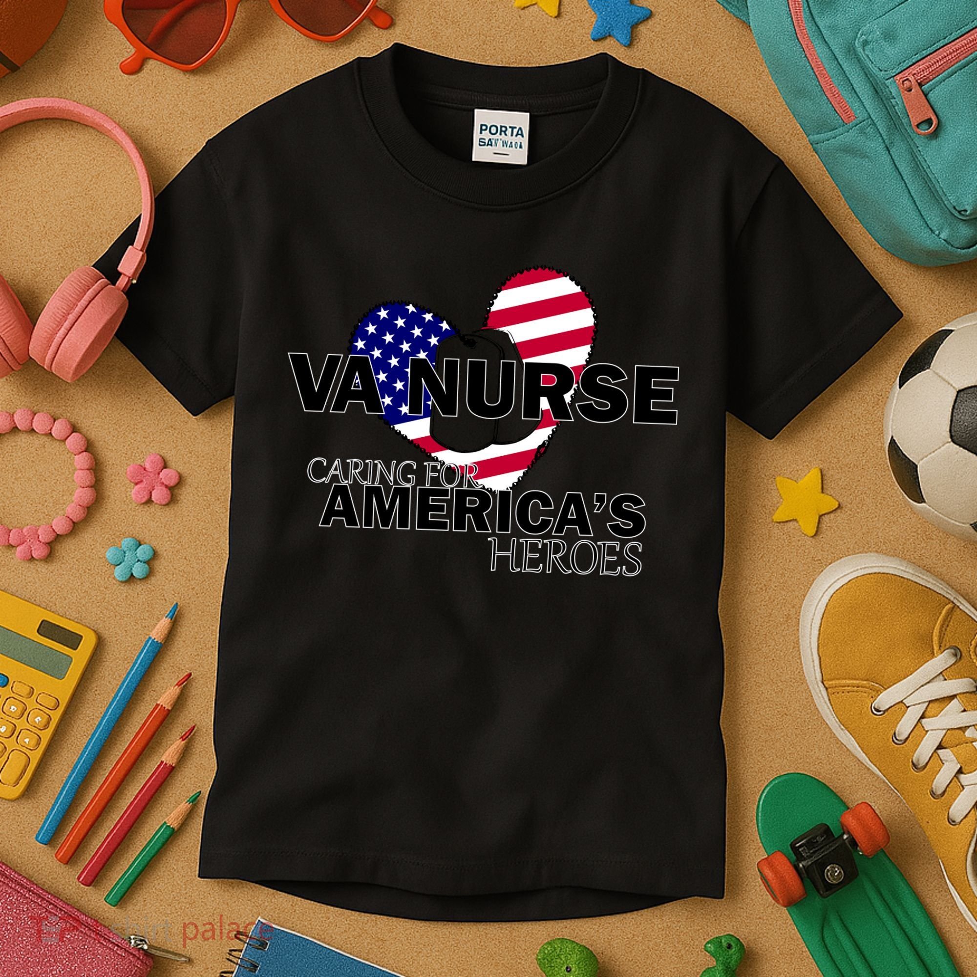 Veteran VA Nurse Caring For America's Heroes Kids T-Shirt