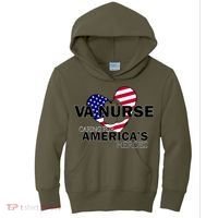 Veteran VA Nurse Caring For America's Heroes Kids Hoodie thumb 0