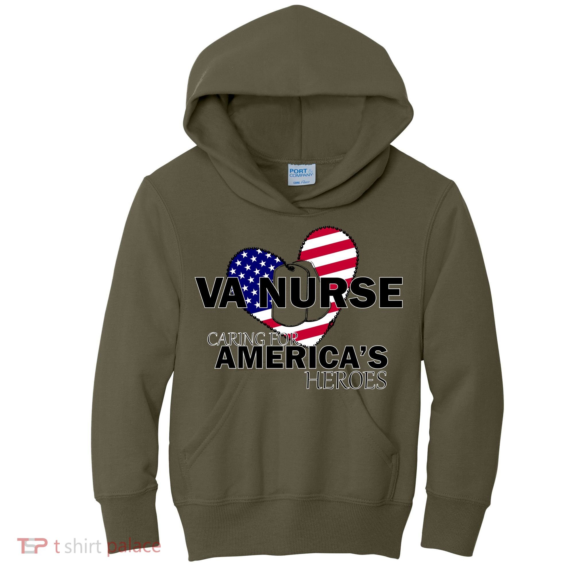 Veteran VA Nurse Caring For America's Heroes Kids Hoodie