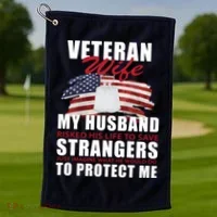 Veteran Wife Golf Towel thumb 1
