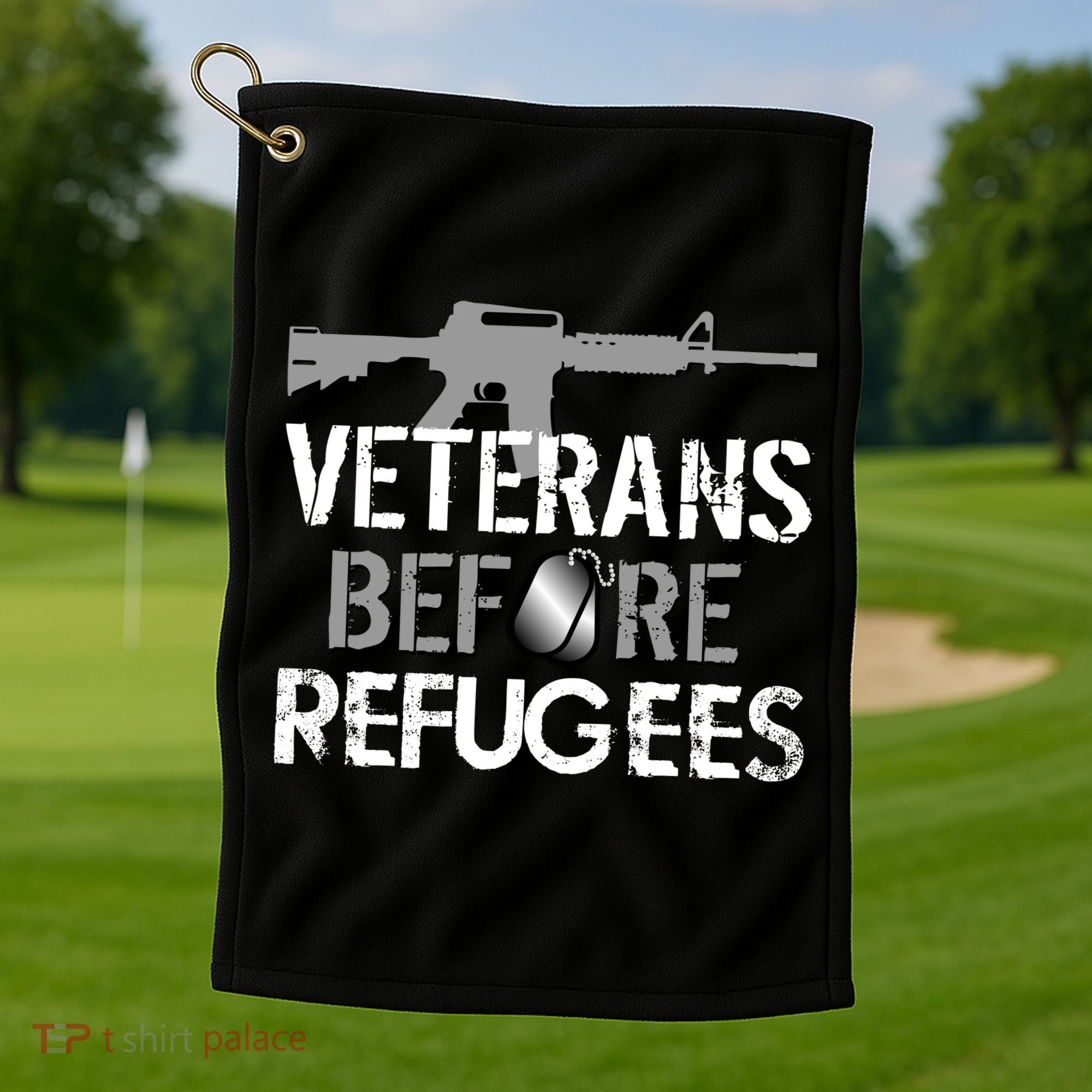Veterans Before Refugees Golf Towel