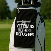 Veterans Before Refugees Golf Towel thumb 2