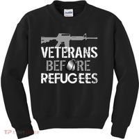 Veterans Before Refugees Kids Sweatshirt thumb 0