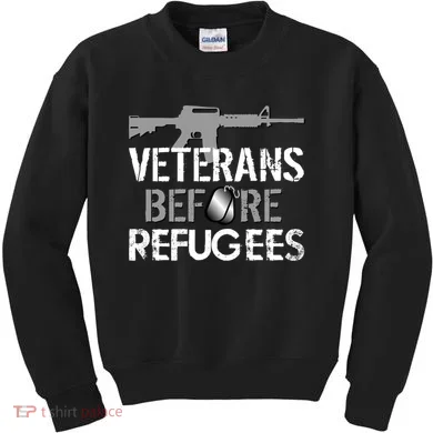 Veterans Before Refugees Kids Sweatshirt