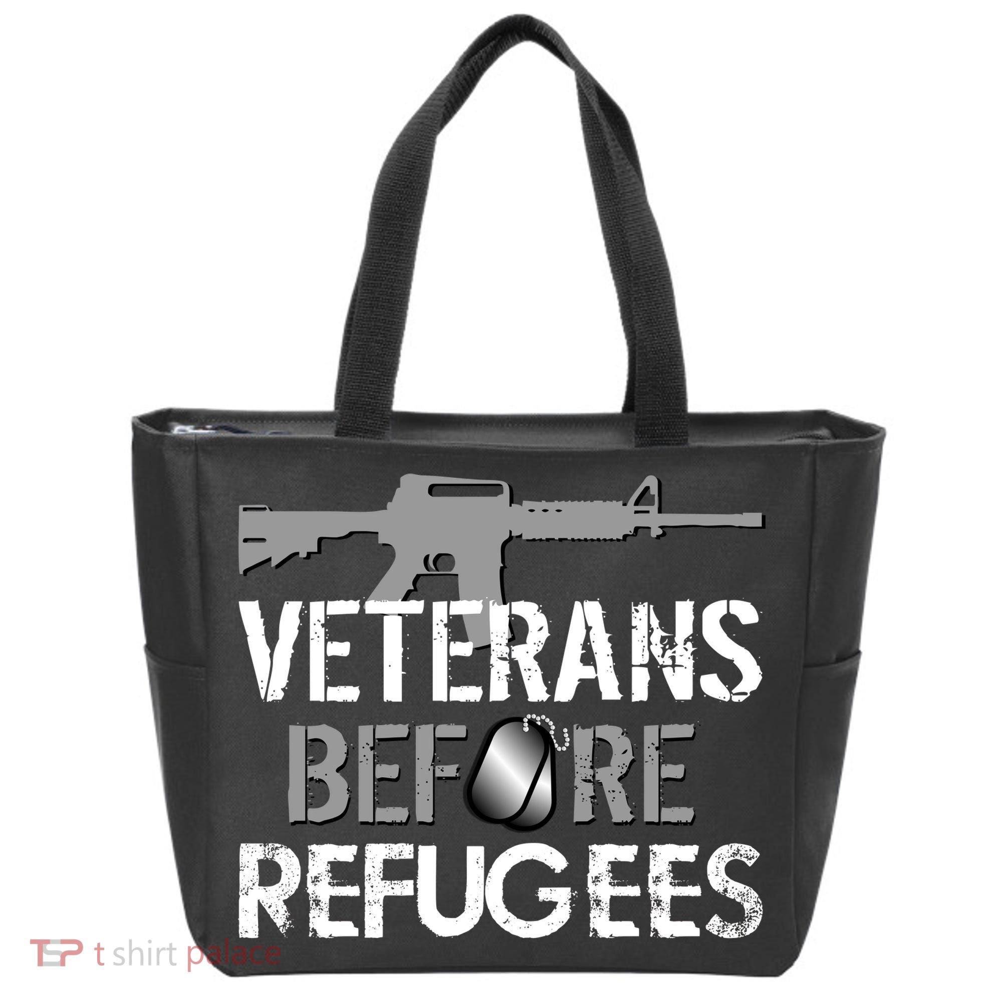 Veterans Before Refugees Tote Bag