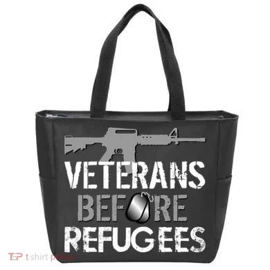 Veterans Before Refugees Tote Bag