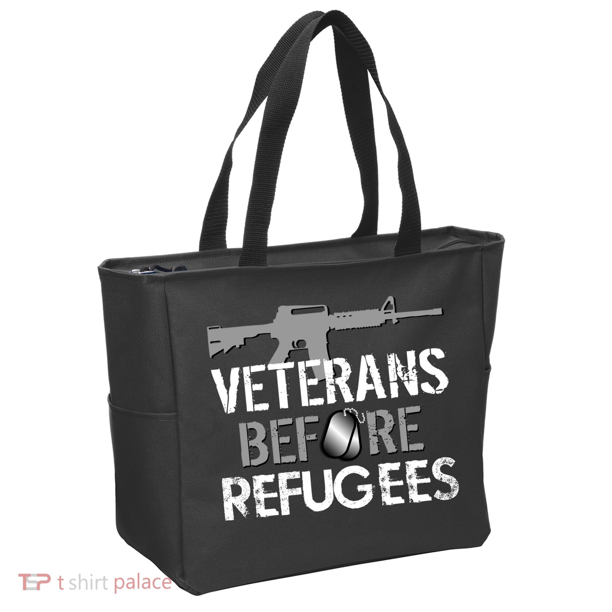 Veterans Before Refugees Tote Bag
