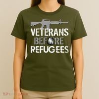 Veterans Before Refugees T-Shirt thumb 4