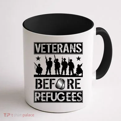Veterans Before Refugees Veteran Coffee Mug back
