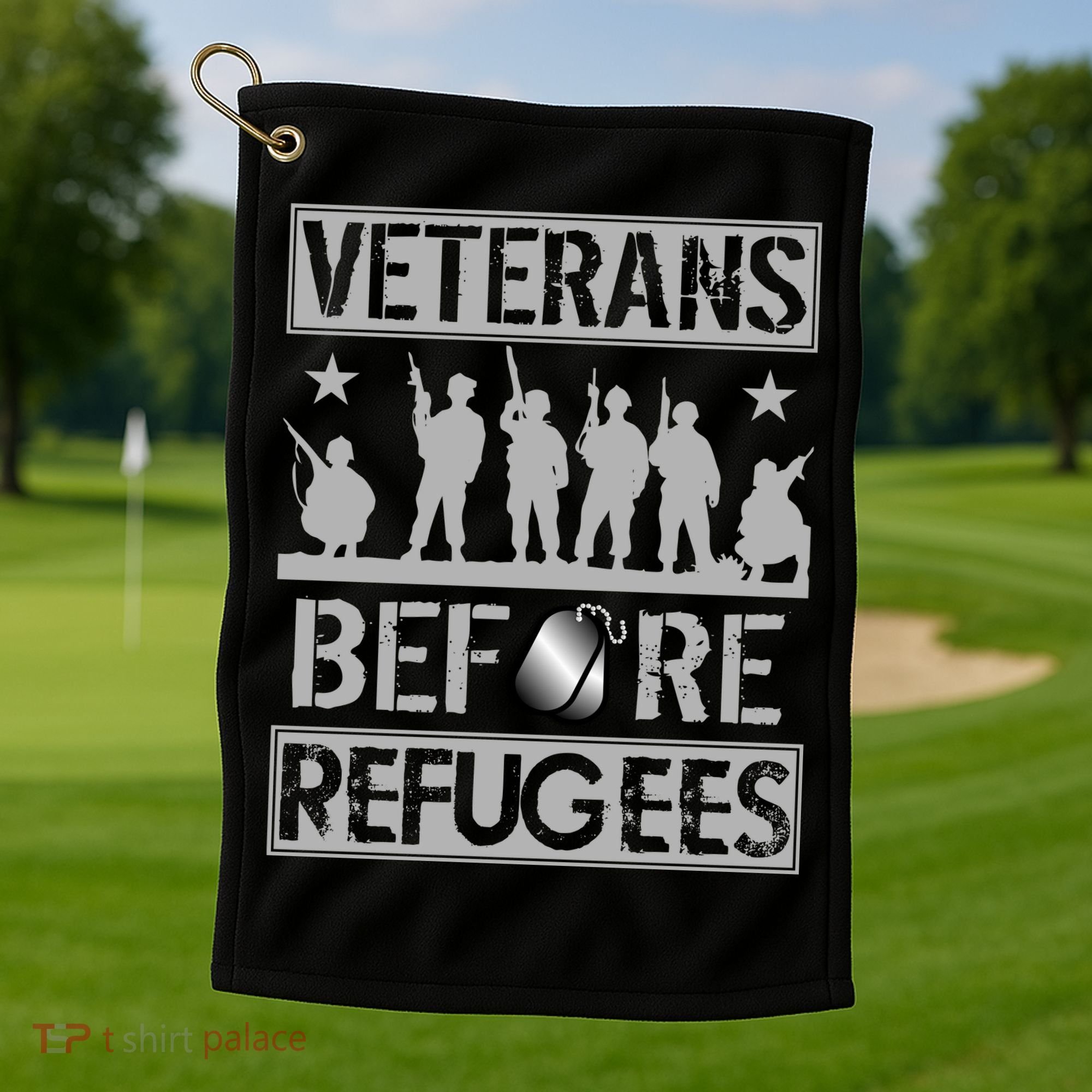 Veterans Before Refugees Veteran Golf Towel