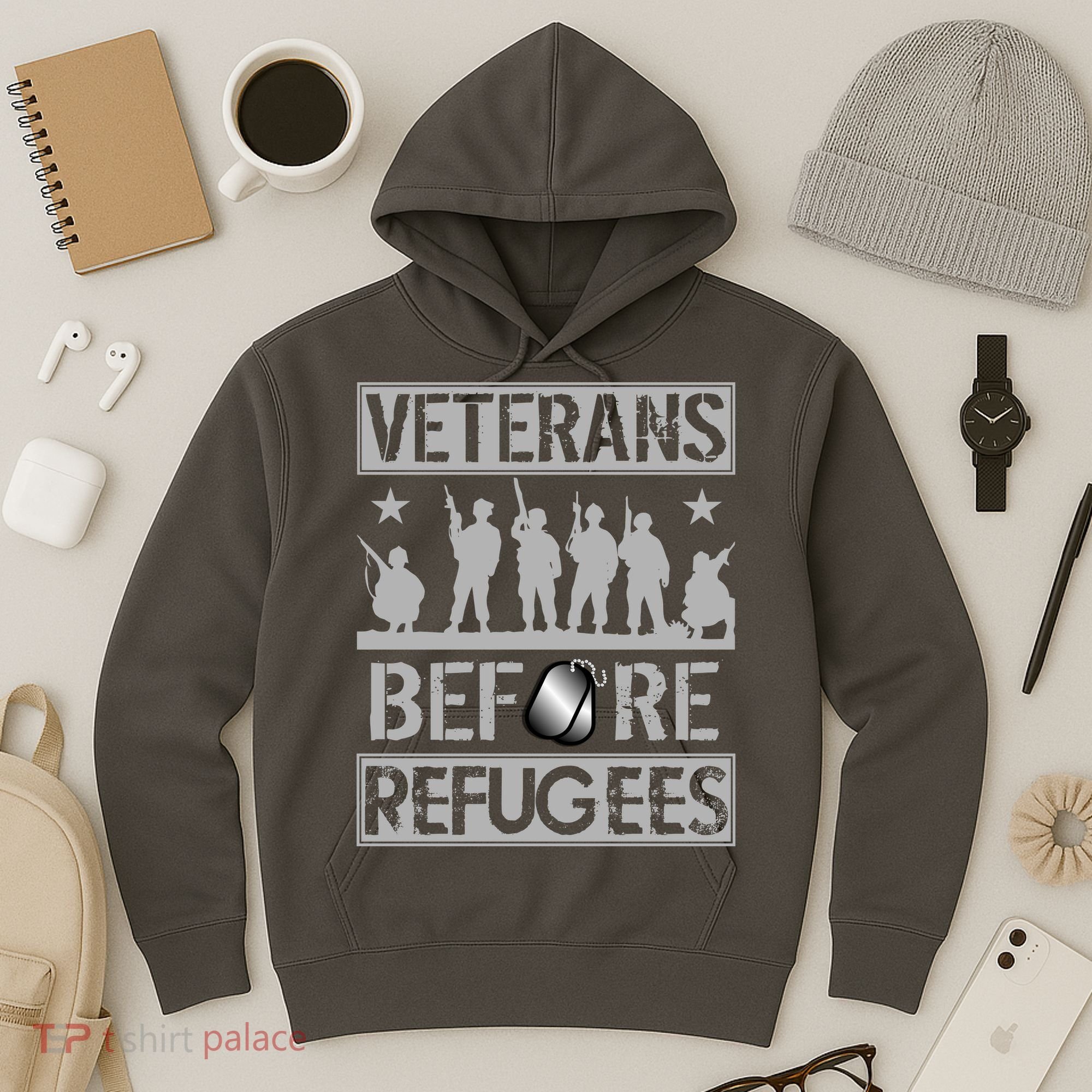 Veterans Before Refugees Veteran Hoodie