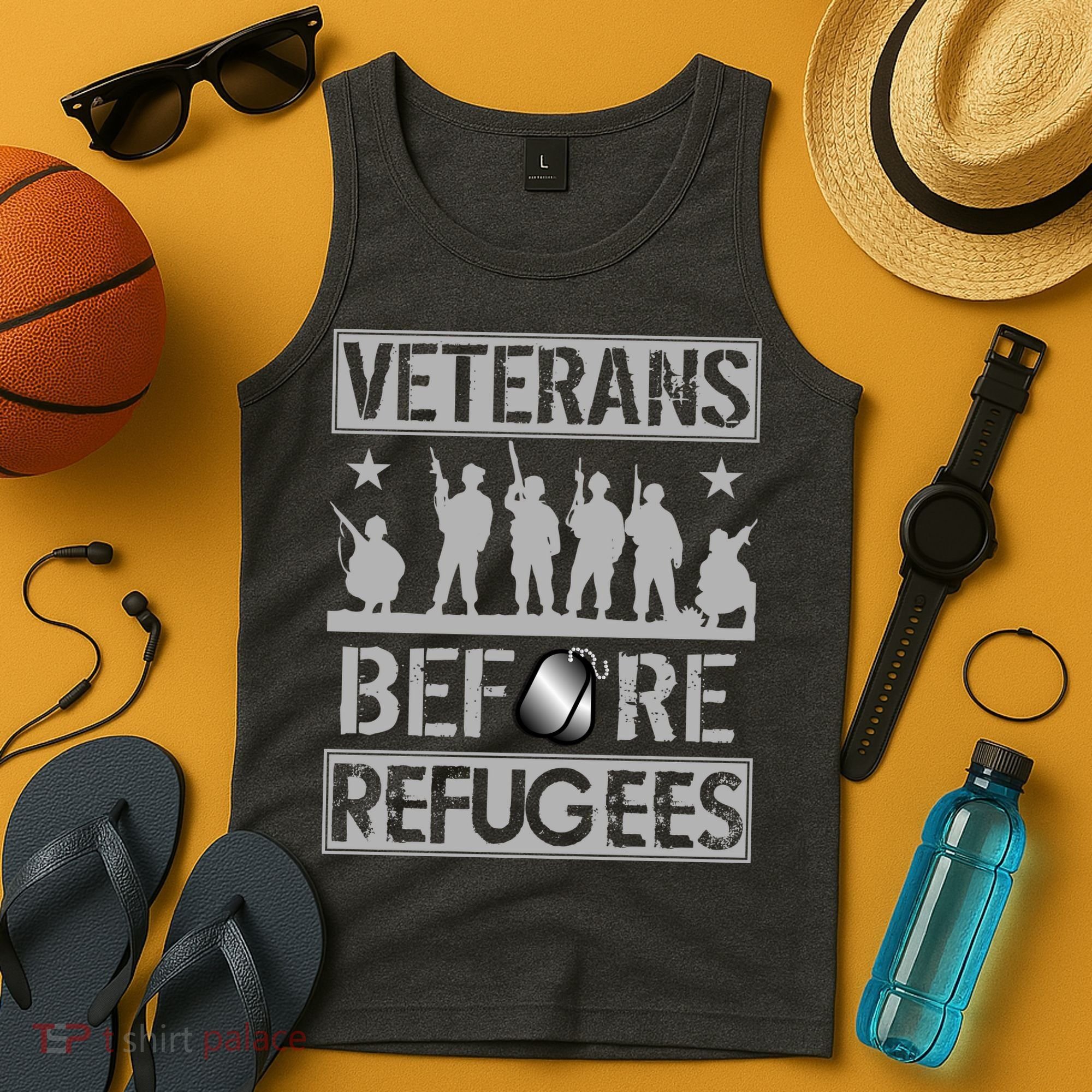 Veterans Before Refugees Veteran Tank Top