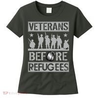 Veterans Before Refugees Veteran Women's T-Shirt thumb 0