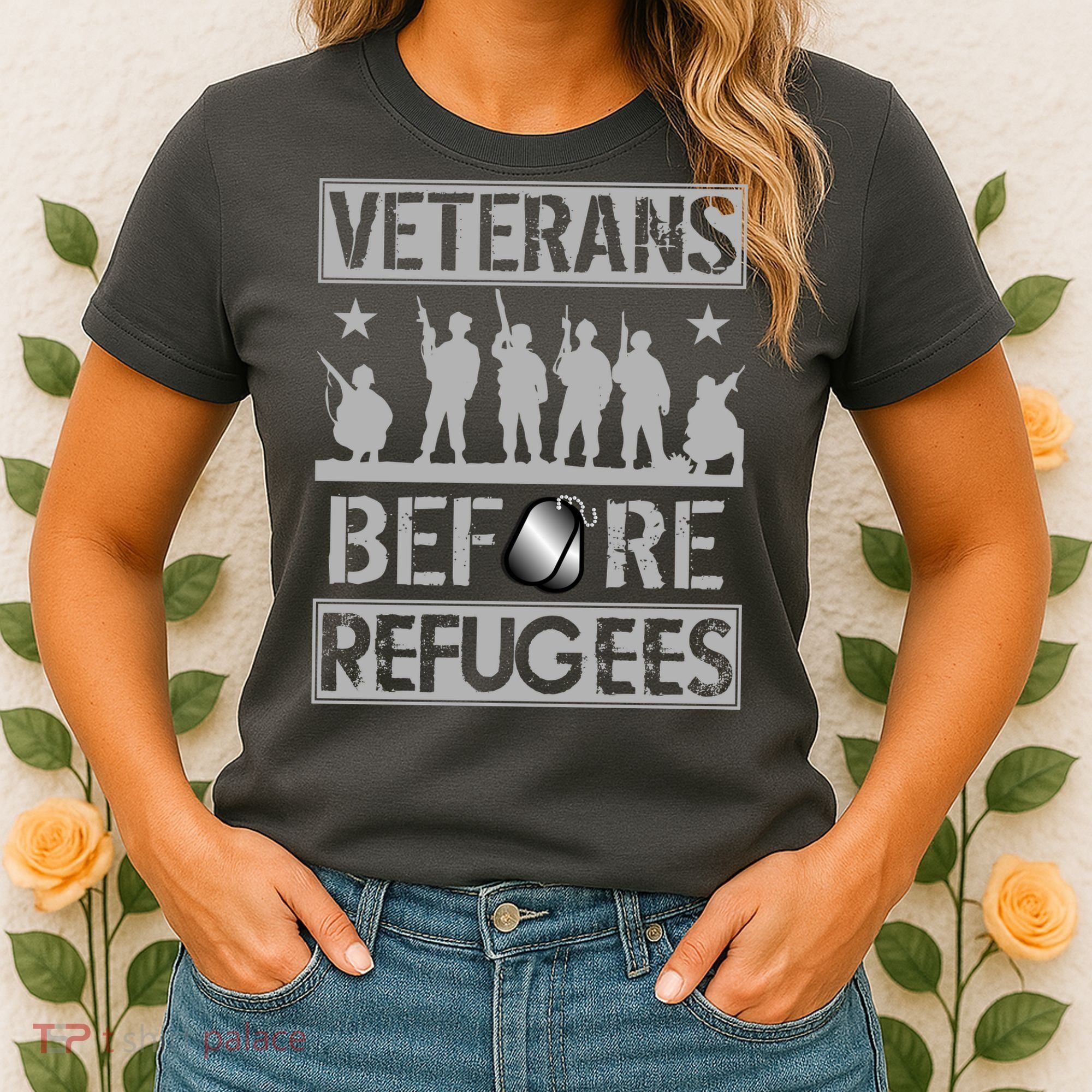 Veterans Before Refugees Veteran Women's T-Shirt