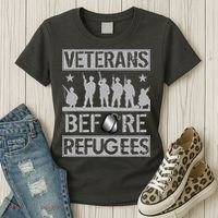 Veterans Before Refugees Veteran Women's T-Shirt thumb 3