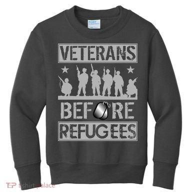 Veterans Before Refugees Veteran Kids Sweatshirt