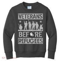 Veterans Before Refugees Veteran Kids Sweatshirt thumb 0