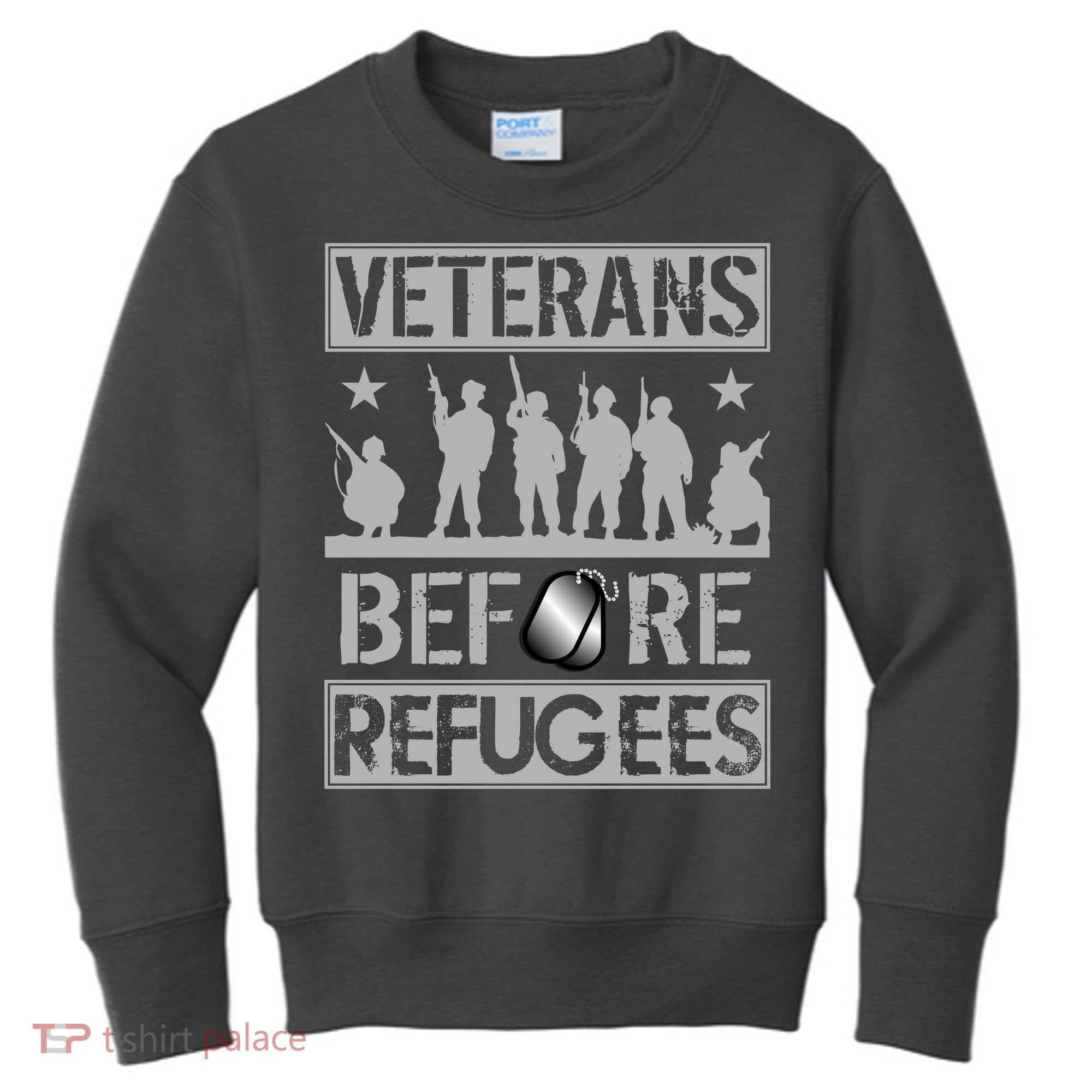 Veterans Before Refugees Veteran Kids Sweatshirt