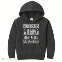 Veterans Before Refugees Veteran Kids Hoodie thumb 0