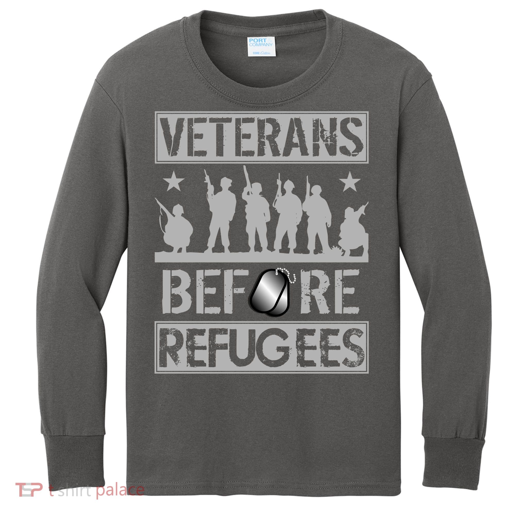 Veterans Before Refugees Veteran Kids Long Sleeve Shirt