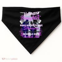 Veteran's Daughter My Dad Risks His Life Protect Me USA-Made Doggie Bandana thumb 0