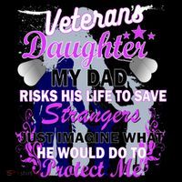 Veteran's Daughter My Dad Risks His Life Protect Me Long Sleeve Shirt thumb 2