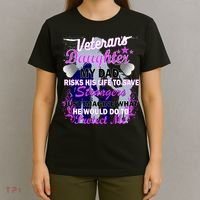 Veteran's Daughter My Dad Risks His Life Protect Me T-Shirt thumb 4
