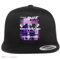 Veteran's Daughter My Dad Risks His Life Protect Me Flat Bill Trucker Hat thumb 0