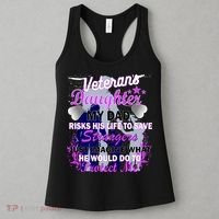 Veteran's Daughter My Dad Risks His Life Protect Me Women's Tank Top thumb 3