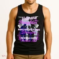 Veteran's Daughter My Dad Risks His Life Protect Me Tank Top thumb 3