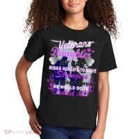 Veteran's Daughter My Dad Risks His Life Protect Me Kids T-Shirt thumb 2