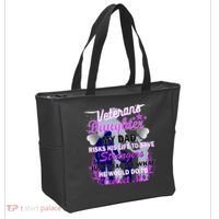 Veteran's Daughter My Dad Risks His Life Protect Me Tote Bag thumb 2
