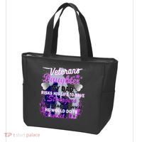 Veteran's Daughter My Dad Risks His Life Protect Me Tote Bag thumb 3