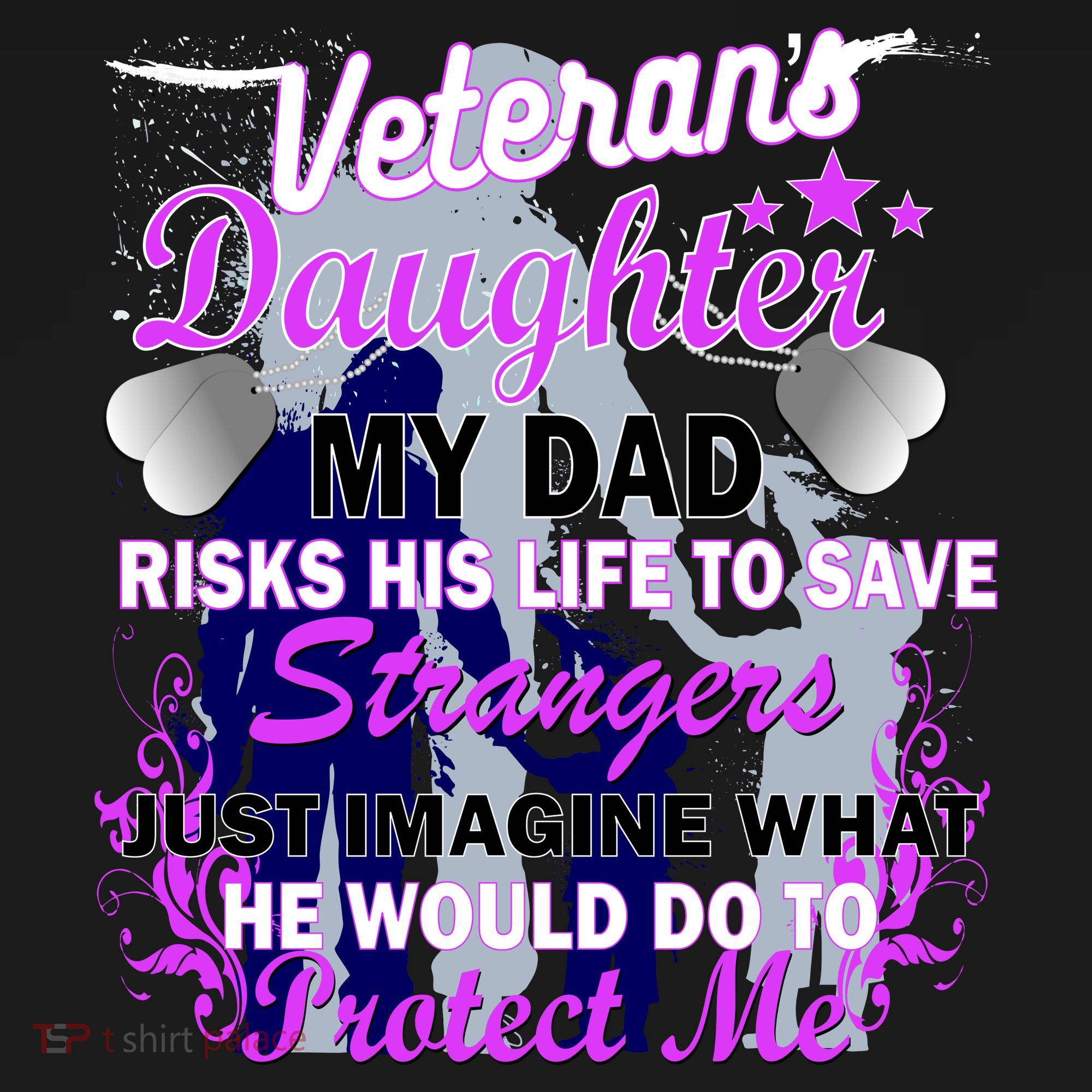 Veteran's Daughter My Dad Risks His Life Protect Me Tote Bag
