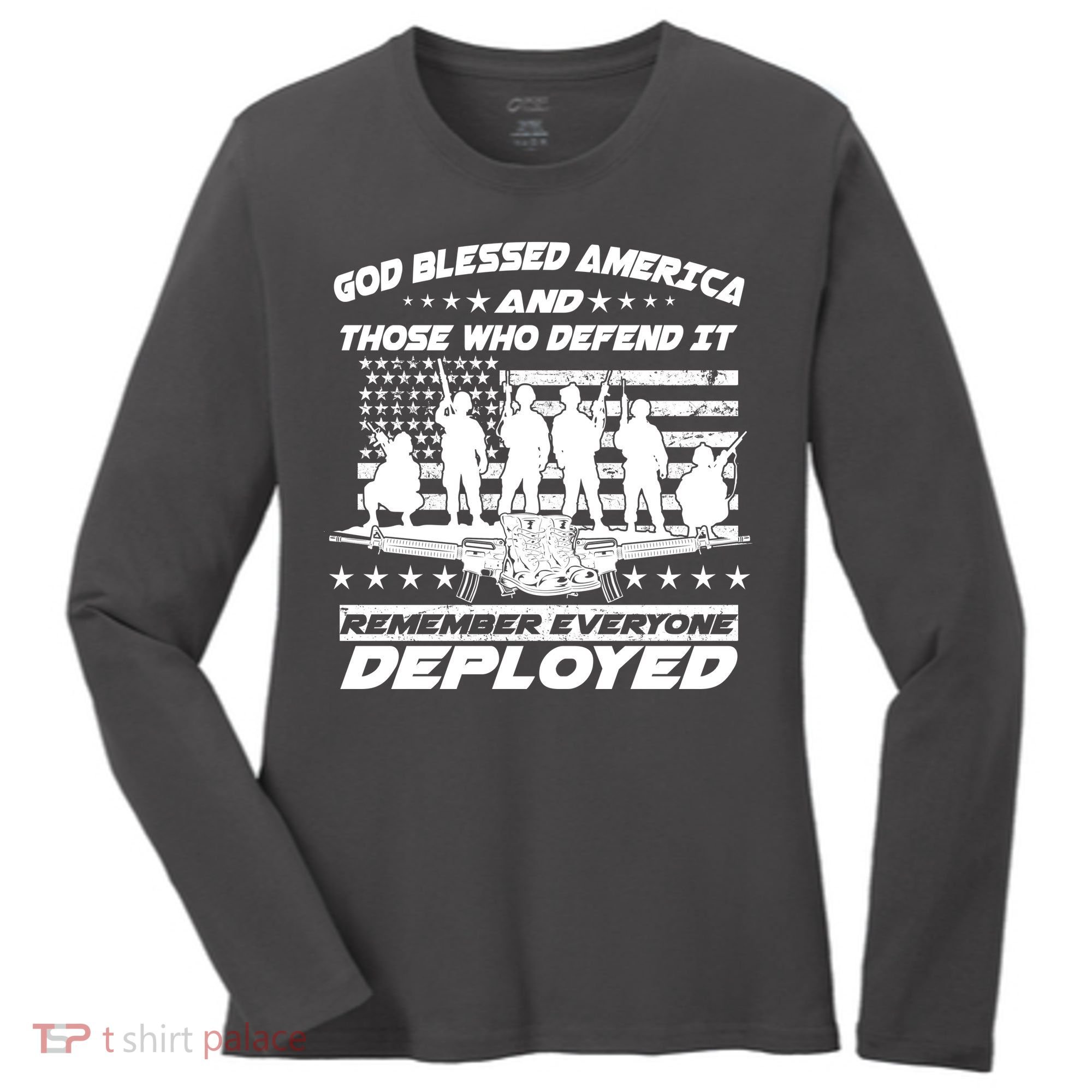 Veterans God Bless America And Those Who Defend It Women's Long Sleeve Shirt