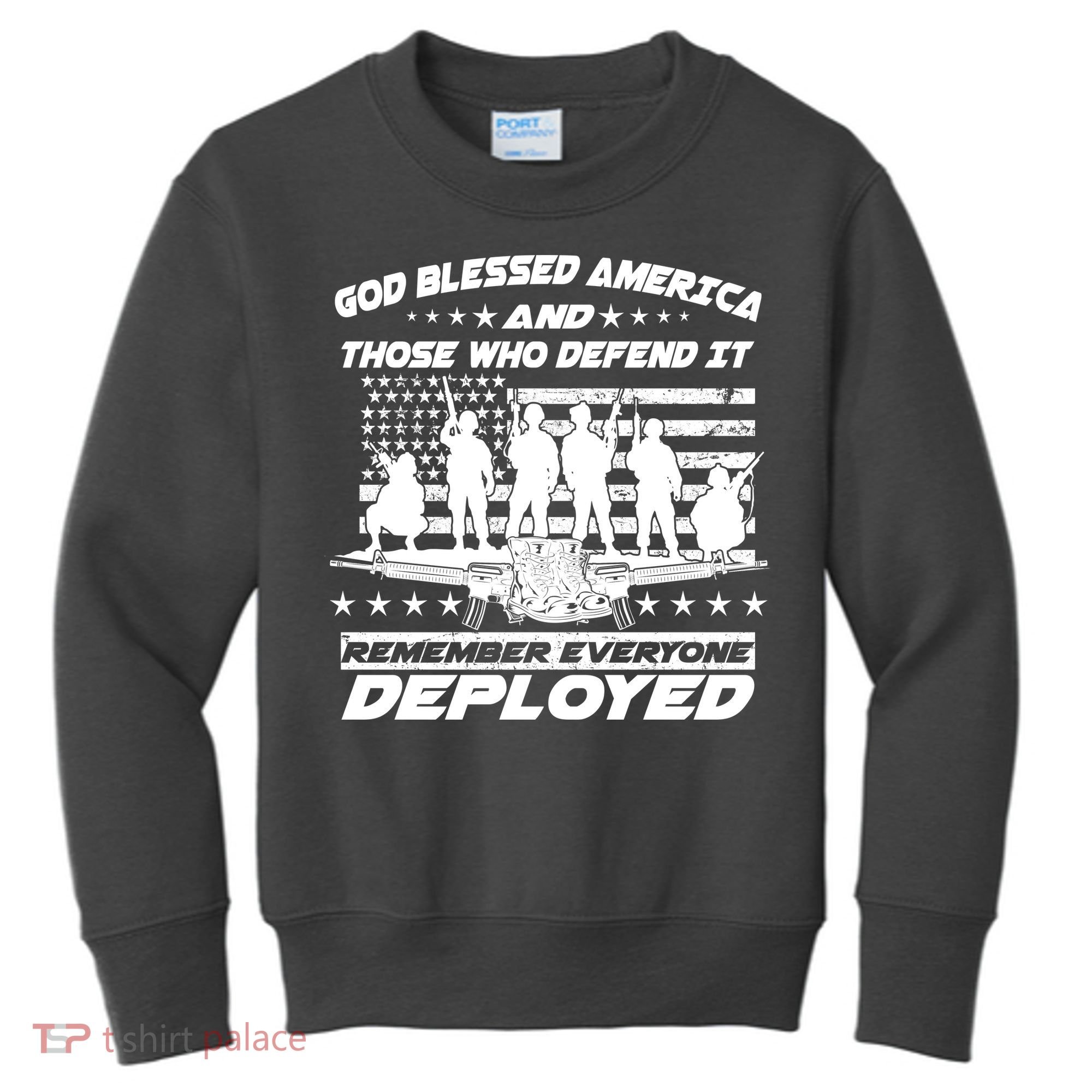 Veterans God Bless America And Those Who Defend It Kids Sweatshirt