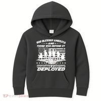 Veterans God Bless America And Those Who Defend It Kids Hoodie thumb 0