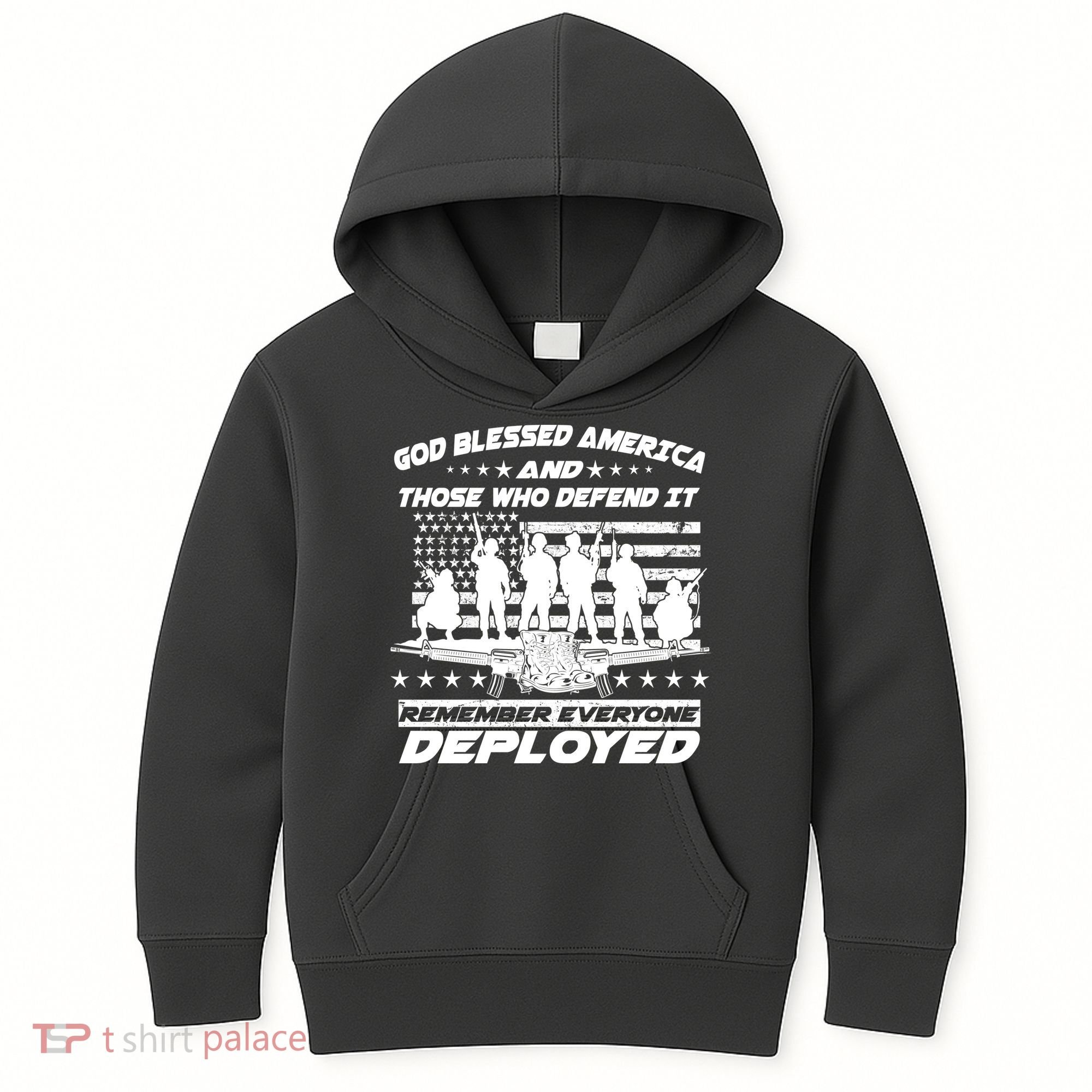 Veterans God Bless America And Those Who Defend It Kids Hoodie