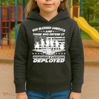 Veterans God Bless America And Those Who Defend It Kids Hoodie thumb 3
