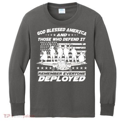 Veterans God Bless America And Those Who Defend It Kids Long Sleeve Shirt