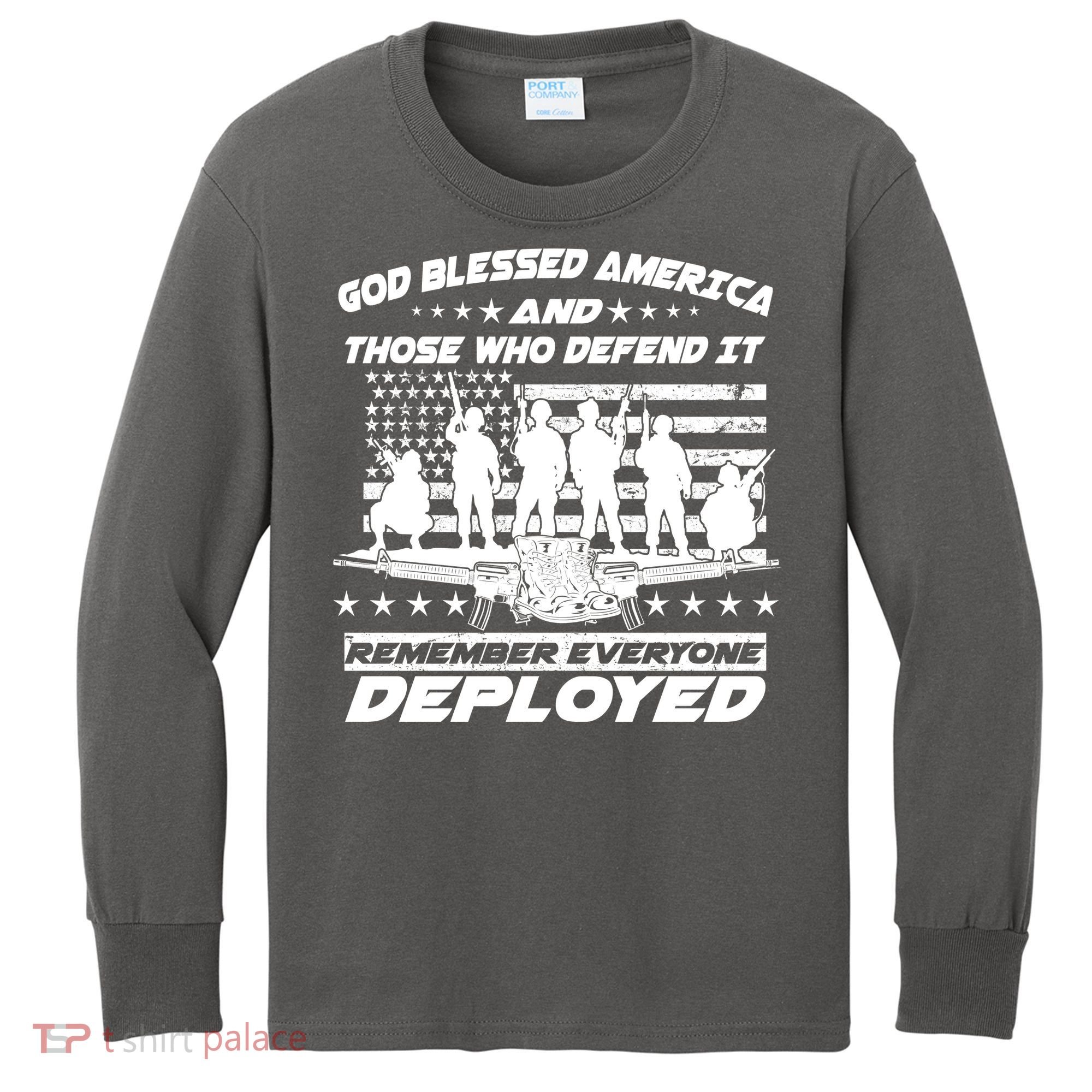 Veterans God Bless America And Those Who Defend It Kids Long Sleeve Shirt
