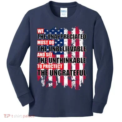 Veterans Must Do The Unthinkable Kids Long Sleeve Shirt