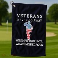 Veterans Never Go Away Golf Towel thumb 1